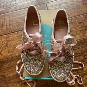 Brand new in box rose gold Kate Spade shoes.